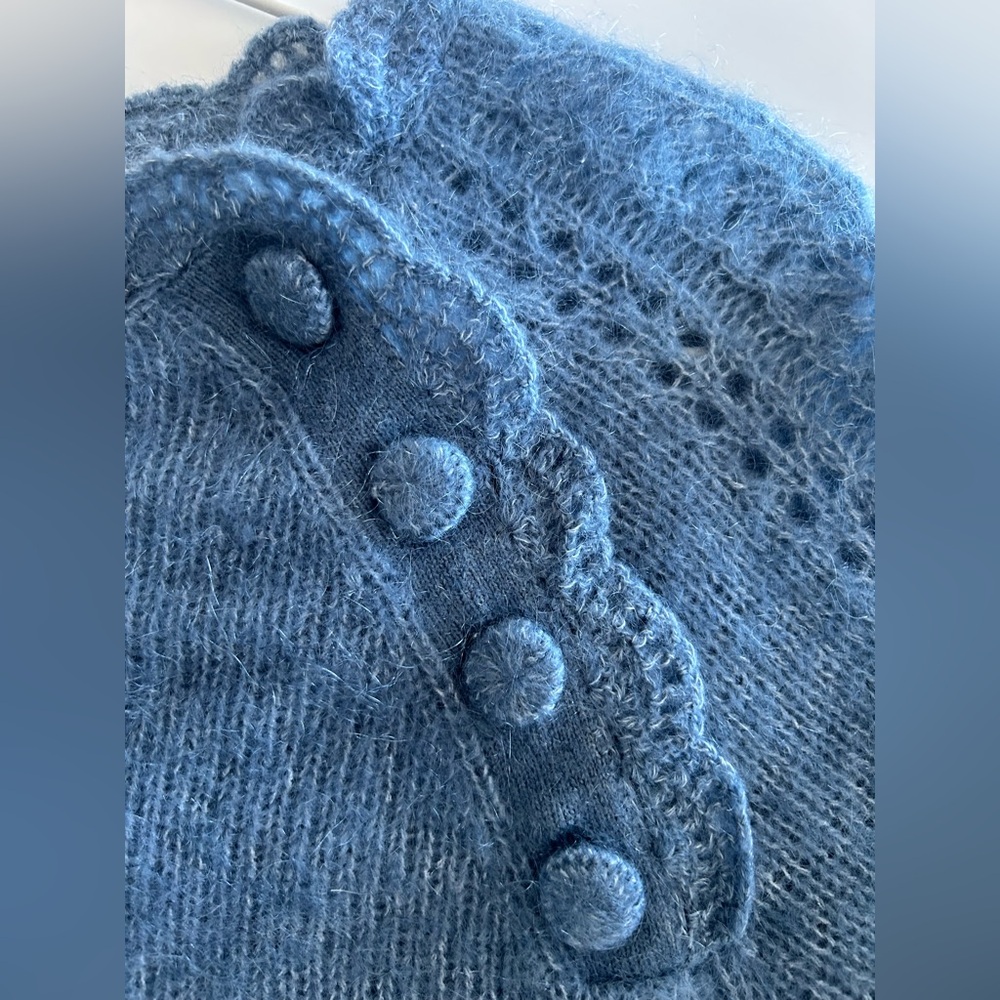 Elegant Vintage Blue Sézane Ella Sweater - Picture 2 of 6